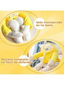 StyleTrendSELOVE Mu Hat Banana Man, 36cm Kawaii Peluche de Banana con Almohada de Peluche Magnética Intercambiable Juguete Divertido para Hombres Descompresión, Regalo de Cumpleaños para Niños y Niñas (14.17in) Calidad Premium Versión Mejorada - 36 cm / 14,17 pulgadas - Ver 5