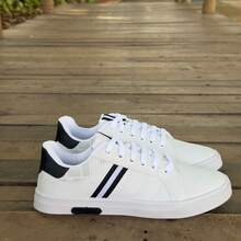 Men's Casual White Sneakers, Lightweight Comfortable, Launch 2025 - 白色 - 查看 2