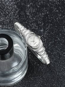 时尚商务多功能奢华镶钻优雅石英表，母亲节礼物