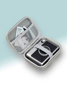 Portable Hard Case Bag, Suitable For Instant Mini EVO Camera/Instant Mini Link Printer/Instant Mini Liplay, Travel Storage Bag, Fits Mini EVO Charger, Holds Cables, Cable Organizer, Travel Pouch, Electronics Data Cable Storage Bag, Bedside Organizer, Travel Camera Accessory, Christmas Gift For Men & Women, Teacher Essential, Waterproof & Lightweight, Large Capacity Camera Case Camera Bag Charger Case Packing Cubes For Women Charger Bag - Grey - View 3