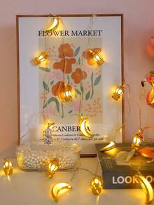 1串1.5/3米室内装饰煤油灯月亮灯串，家居装饰电池供电LED月亮灯，卧室装饰，墙面装饰灯，婚礼派对生日餐桌装饰灯，斋月装饰灯 - 燈籠+月亮 - 查看 5