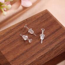 200+200pcs/Box Transparent Plastic Earrings, Suitable For Sensitive Ears, Suitable For Sports/Work, Invisible Earrings, Clear Earring Studs, Earring Backs And Blank Earring Posts - R36-6 - View 6