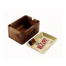 RAW Wood CACHE Storage Box - Magnets Hold Tray On Box + Tray - As Pic - View 4