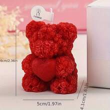 1pc Teddy Bear Scented Candle Gift Set, Heart-Shaped Design, Suitable For Confession, Birthday, Home Decor, Party, Dining Table, Holiday Gift, Gift Box, Banquet, Festival Celebration, Atmosphere Lighting, Graduation Gift And More Occasions - Multicolor - View 10