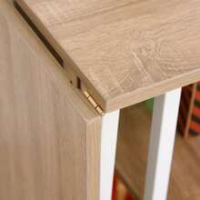 Folding Table, Mobile Desk On Casters, Side Table, MDF, Natural, 107 X 55 X 76 Cm - Apricot - View 7