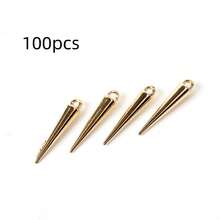 20/100pcs Cone-Shaped Long Spike Pendants, DIY Necklace Bracelet Earring Keychain Jewelry Making, Cool Style For Men And Women - Silver - View 10