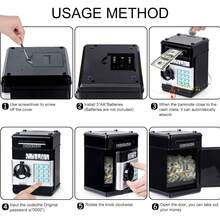 Large Capacity Piggy Bank ATM Money Box Machine Digital Money Saving Bank With Password Lock Automatic Paper Currency And Coin Storage Box - Black - View 4