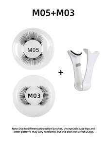 1/2 对磁性假睫毛套装，配有专业镊子，可重复使用，无需胶水，打造自然、蓬松、浓密的睫毛效果，轻盈舒适，是化妆旅行、派对、节日、舞蹈表演、闪亮睫毛、磁性假睫毛等的理想之选。 - 彩色 - 查看 27
