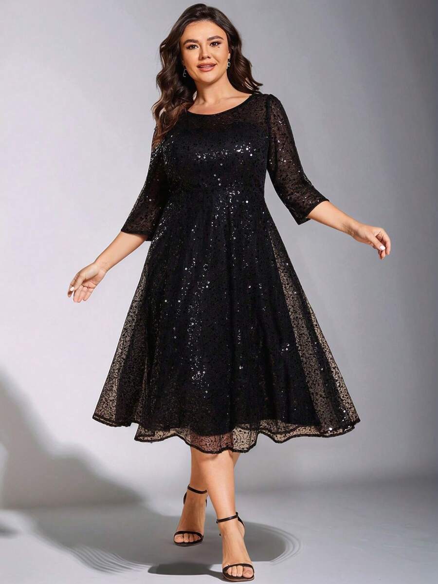 优雅亮片薄纱伴娘婚礼宾客礼服，适合婚礼舞会礼服，适合毕业典礼、正式礼服、派对礼服、长袍、晚礼服