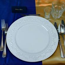 Platos Base de 13 Pulgadas 6 Piezas Platos Base Redondos Vajilla de Servicio para Bodas Fiestas Azul - Azul Floral Azul - Ver 3