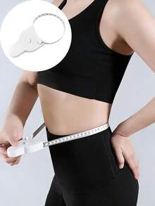 1 pieza Cinta métrica automática de alta precisión 3 en 1, retráctil con un solo clic, con bloqueo automático para medir el Body, la cintura, las caderas, las piernas y el abdomen, regla suave - Blanco - Ver 2