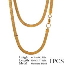 1条不锈钢式扁平链条项链，链节宽度可选2/3/4/5毫米，蛇骨链设计，男女通用 - 刀片鏈 - 查看 18