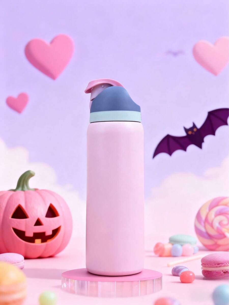 0-Wa Iaaa Light Pink Insulated Stainless Steel Water Bottle With Straw, Sports Water Bottle, Great For Travel, 32 Oz, This Lovely And Sweet Color Can Make You Feel Happy. It Is Suitable As A Gift For Birthdays, Halloween, Thanksgiving, Valentine's Day, Christmas And New Year. - Bụi hồng - Xem 1