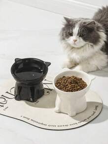 PETSIN 1/2件套猫碗，防呕吐15度倾斜猫托盘，底座稳定，不易翻倒，宠物饮水或喂食站，猫咪配件，猫食碗，猫碗套装，适用于室内猫狗，可在洗碗机中清洗