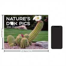 2026年仙人掌日历，大尺寸（11英寸 x 8.5英寸） - 生日或办公室装饰 - 厚纸内页，包含每月日期 - 2026年1月至12月日程表 - 派对和恶作剧的完美礼物交换 - 彩色 - 查看 5