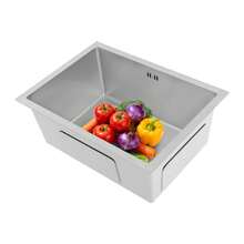 YUNRUX Inset Kitchen Sink, Stainless Steel Sink, Single-Bowl Kitchen Sink