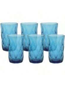 EstiloJuego De 6 Vasos De Vidrio Alto Uso Rudo Color Verde|   Apto Para Lavavajillas Ultraresistentes|   335 Ml O 11.3 OzVersióN Mejorada - azul - Ver 9