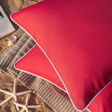 Phantoscope Paquete de 2 Fundas de Almohada Impermeables para Exteriores Decorativas cuadradas para Exteriores Fundas de cojín para sofá Tienda de campaña Sunbrella 20 x 20 Pulgadas Rojo - Rojo - Ver 2