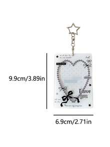 1pc Heart Hollow Hanging Card Holder 3 Inch, Idol Fan Card Display Case, Student Instant Camera Card Pouch - Multicolor - View 3