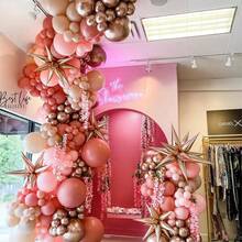 Rose Gold Pink Balloon Set, Includes 38pcs 10-Inch Metallic Rose Gold, Sand White, Vintage Pink Latex Balloons, With Rose Gold Foil Confetti Balloons, Optional Ribbon Matching, Perfect For Birthday, Theme Party, Shower, Wedding, Valentine's Day, Proposal Engagement, Anniversary, Prom, Gender Reveal Decoration And Other Important Holiday Indoor/Outdoor Scenes Photo Props - Rose Gold Multicolor - View 7