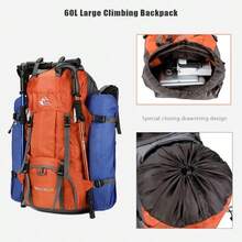 Bseash 60L Waterproof Hiking Camping Backpack With Rain Cover Large Outdoor Sport Travel Daypack Rucksack For Climbing - trái cam - Xem 5