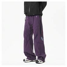 Vintage Outdoor Tactical Cargo Pants, Loose-Fit Straight-Leg Hiking & Casual Adventure Trousers - Màu tím - Xem 4