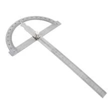 Gradmesser 0-180° Winkelmesser Edelstahl Winkelmesser mit Metall-FFeststellschraube Goniometer-Lineal Gradmesser Goniometer Winkellineal Protractor Winkelmesser mit Rundkopf für Schüler 150mm - como en la foto - Ver 1