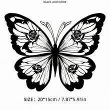 AD 1pc Black & White Colorful Butterfly Series 3D Stereo Effect Scratch Cover Car Sticker, Motorcycle Decoration Sticker - A - View 17