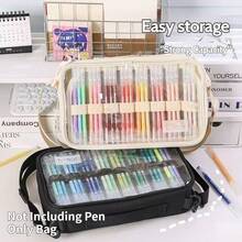 1 Pc Larage Capacity Clear Pencil Cases,Multi Layers Slots Portable Storage Perfect For Office And Diary Enthusiasts Gift Friends,Students Gift Choice Back To School Art Supplies Stationery Drawing Storage Tools,Bag - Clear - View 9