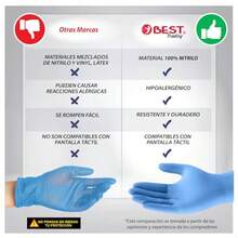 Best Trading 100 Guantes 100% Nitrilo Color Azul: Libres de Látex y Vinyl Alta Calidad Premium Tecnología Touchscreen. Comodidad  y Funcionalidad en tus Manos - M - Ver 6