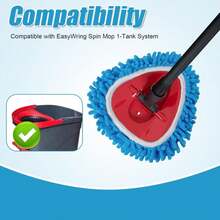 2pcs Mop Replace Head For Ocedar, Chenille Mop Refills Spin Mop Heads Replacements Compatible With O-Cedar Easywring 1 Tank System For Cleaning Floor Glass Wall, Machine Washable And Reusable (Red) - Màu A - Xem 3