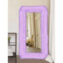 Full Length Mirror Cover 59 X 16 Inch Universal Ultra Soft Non Slip Design Fluffy Length Standing Mirrors Cover Dration For Bedroom Cloakroom Women Gifts (Purple),37222934 - 紫色 - 查看 1