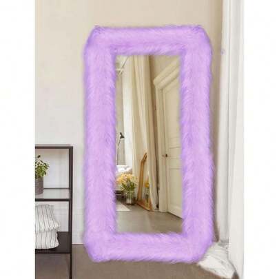 Full Length Mirror Cover 59 X 16 Inch Universal Ultra Soft Non Slip Design Fluffy Length Standing Mirrors Cover Dration For Bedroom Cloakroom Women Gifts (Purple),37222934