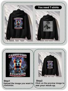 Customized Christmas Hoodie For Men, Upload Your Photo/Logo/Design, Men's Black Sweatshirt, Men's Casual Pullover Hooded Jacket, Autumn Hoodie, Christmas Personalized Graphic, Best Friend Gift, Winter Tops, Party Anniversary Gift, Valentine's Day Gift, Gift For Husband, Gift For Him, Men's Autumn Sweatshirt Spring Clothes, Music Festival Merch, Special Gift, Creative Gift, Couple/Bestie Matching, Team Building Uniform, Corporate Customization - 黑色 - 查看 4