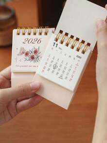 2026年玫瑰迷你桌面日历（1/3/6件装），创意便携桌面装饰，小巧花卉日历，适用于家庭、办公室、计划安排、房间装饰和礼品——情人节礼物 - 彩色 - 查看 5