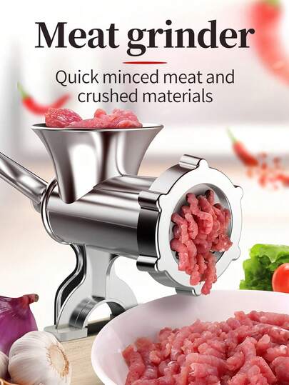 1pc Manual Meat Grinder - Hand Operated Meat Grinder/Sausage Maker/Tabletop Pork Meat Mincer/Sausage Stuffer Funnel, For Homemade Burger Patties, Manual Kitchen Tool