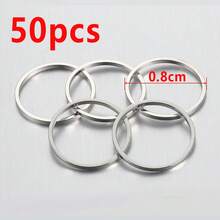 20pcs/50pcs 8-35mm Copper Closed Round Earring Rings, Flat Open Rings, Suitable For DIY Earring & Pendant Jewelry Making Accessories