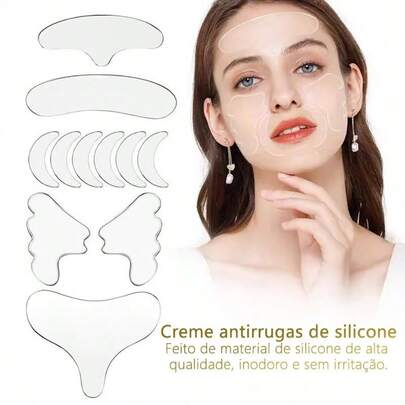 Adesivos anti-Rugas De Silicone Envelhecimento Linhas Transparentes Para Os Olhos Testa Rosto Pescoço Peito