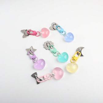 2-In-1 Phone Case Clip + Heart-Shaped Lanyard Hook, DIY Smartphone Lanyard Strap, Metal Material, With Adhesive Backing For Scratch-Free Application, Phone Case & Bag Hardware DIY Decoration Accessories