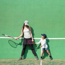 Crefotu - Juego de raquetas de tenis para niños pequeños niños mango de esponja incluye 6 bádminton 1 pelota de tenis bolsa y 2 pelotas aumenta los deportes de los niños mejora las habilidades - como en la foto - Ver 6