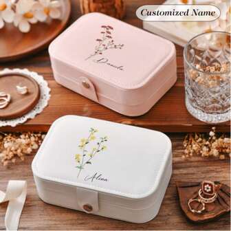 Personlig smyckeslåda - Brudtärnepresent - Perfekt mammaminne - Anpassad present till kvinnor - Alla hjärtans dag-present - Nyårspresent - Födelsedagspresent