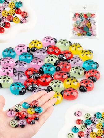 35 pezzi Mini Coccinelle, Piccoli Animali Tranquilli, Adatti per la Gestione della Classe, Mini Animali in Resina, Possono Essere Utilizzati per il Giardino delle Fate, la Decorazione di Piante in Vaso, il Riempimento di Scatole Sensoriali