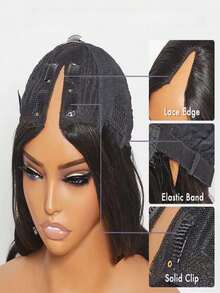 V Part Wigs Human Hair Brazilian Virgin Deep Wave Human Hair Wigs For Women Upgrade U Part Glueless Wigs Human Hair Clip In V Shape Kinky Curly Wig No Leave Out None Lace Front Wig 250 Density Natural Color - màu tự nhiên - Xem 4