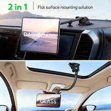 PLDHPRO Flexible Gooseneck Car Mount & Tablet Holder, 360-Degree Rotatable Dashboard Stand With Strong Sticky Gel Suction Cup, Adjustable Angle, Universal Car Suction Cup Holder For Navigation - A - View 3