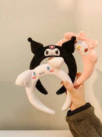  Sanrio Kuromi, My Melody, Pompompurin Hög Krona Pannband, Söt Tecknad Håraccessoar För Ansiktstvätt & Utomhus