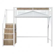 Kids Bed Frames, Headboards & Footboards - White + Metal & Wood + 140cm*200cm-2 - View 9