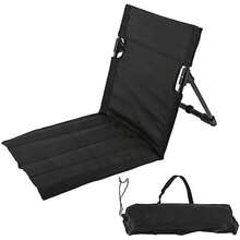 Luqeeg Silla de Playa Reclinable Portátil, Vibrante, con Bolsillo y Respaldo Ajustable, para Baños de Sol y Campamento, Color Beis(Negro) - Multicolor - Ver 2