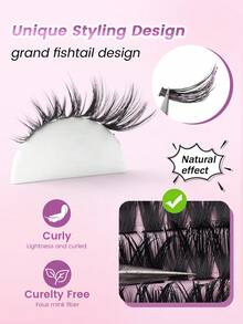 MAANGE 216pcs Cat Eyelash Clusters 60D Individual Lashes 9-18MM Wispy Cluster Lashes Individual Eyelash Thick Cluster Eyelash Extensions D Curl Lashes Clusterslash Clusters,Eyelash Clusters,Individual Eyelashes,Lashes,Fake Lashes - Black - View 10