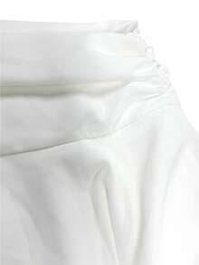 女士白色荷叶边迷你裙 | 层叠裙摆，松紧腰带，飘逸长裙，适合泳池派对和度假 - 白色 - 查看 10