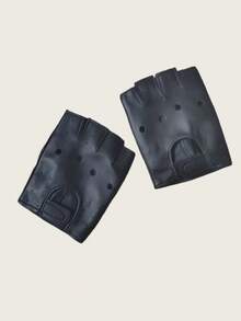 1 Pair Half Finger Breathable Polyester Fitness Gloves - Black - View 7